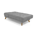 Sofá Cama Petra Gris Sky y Matiz Caoba 177x83cm de Tres Puestos Reclinable sin Apoya Brazos