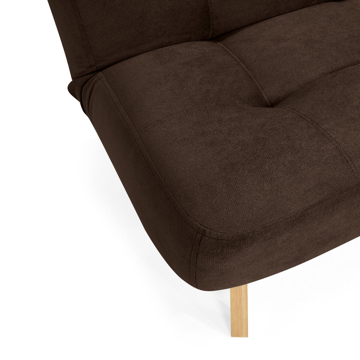 Sofá Cama Porto Chocolate Denver y Matiz Natural 182x85cm de Tres Puestos Reclinable sin Apoya Brazos