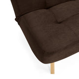 Sofá Cama Porto Chocolate Denver y Matiz Natural 182x85cm de Tres Puestos Reclinable sin Apoya Brazos
