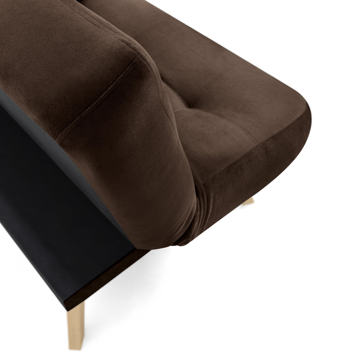 Sofá Cama Porto Chocolate Denver y Matiz Natural 182x85cm de Tres Puestos Reclinable sin Apoya Brazos
