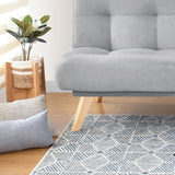 Sofá Cama Porto Plata Denver y Matiz Natural 182x85cm de Tres Puestos Reclinable sin Apoya Brazos