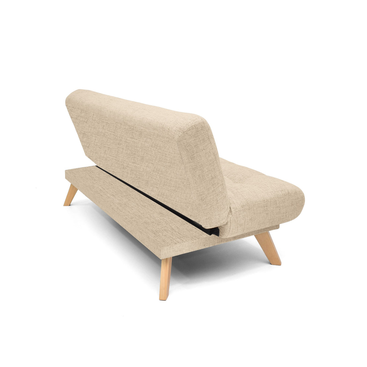 Sofá Cama Porto Beige Dicosta y Matiz Natural 182x85cm de Tres Puestos Reclinable sin Apoya Brazos