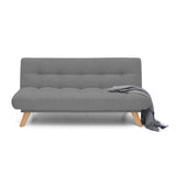 Sofá Cama Porto Gris Dicosta y Matiz Natural 182x85cm de Tres Puestos Reclinable sin Apoya Brazos