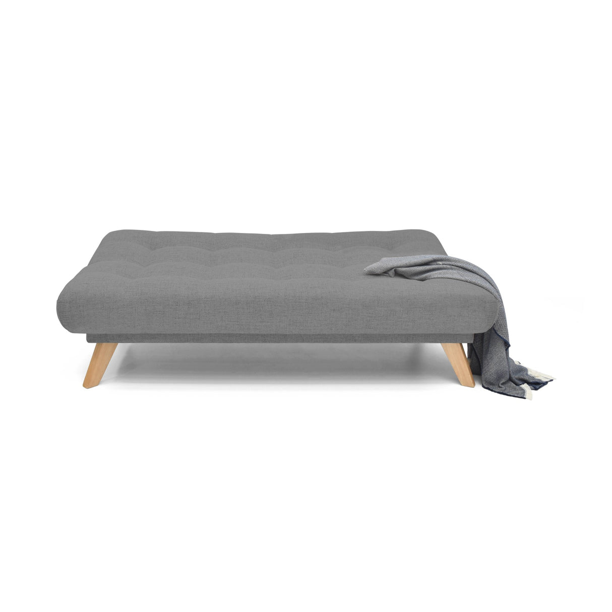 Sofá Cama Porto Gris Dicosta y Matiz Natural 182x85cm de Tres Puestos Reclinable sin Apoya Brazos