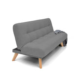 Sofá Cama Porto Gris Dicosta y Matiz Natural 182x85cm de Tres Puestos Reclinable sin Apoya Brazos