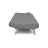 Sofá Cama Porto Gris Dicosta y Matiz Natural 182x85cm de Tres Puestos Reclinable sin Apoya Brazos