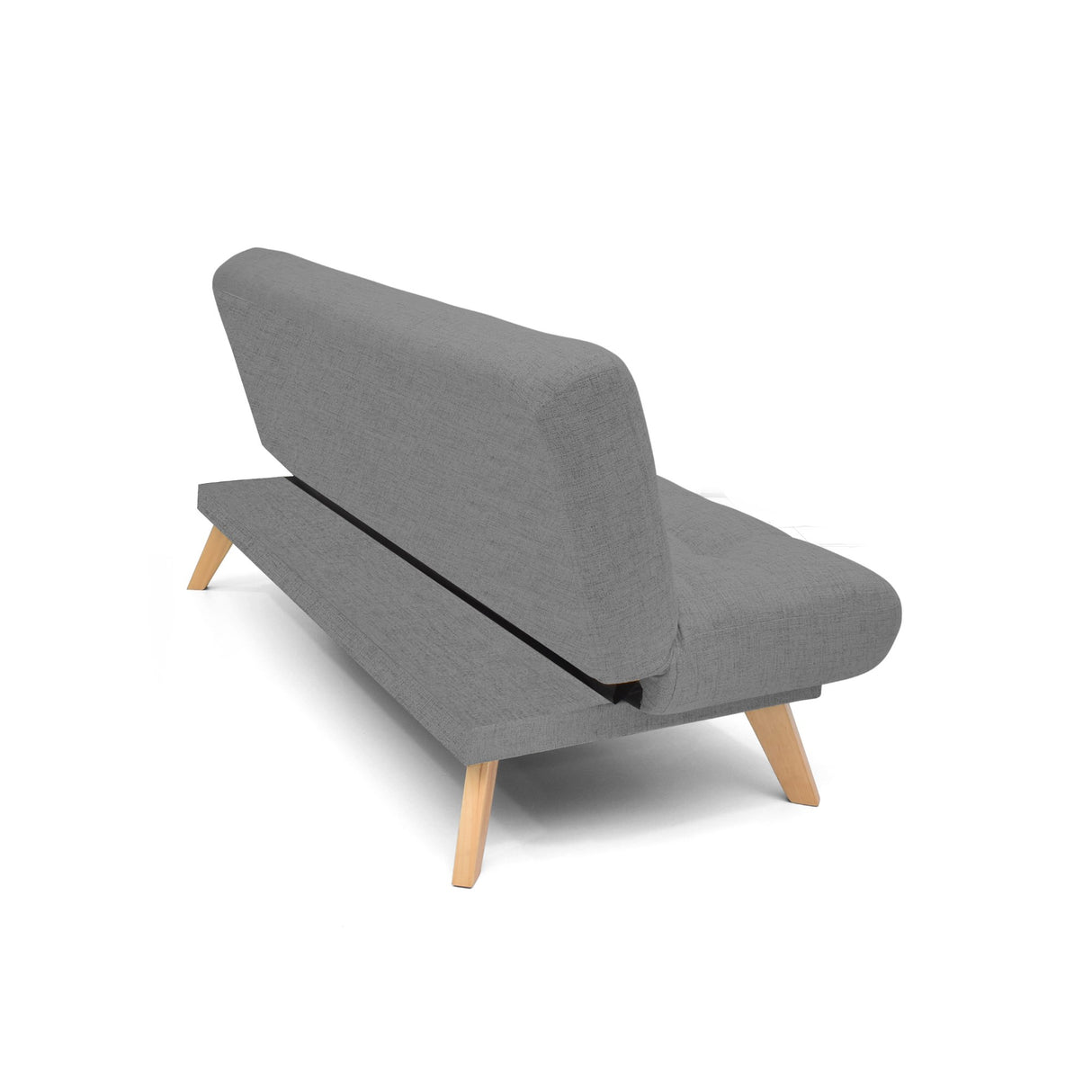 Sofá Cama Porto Gris Dicosta y Matiz Natural 182x85cm de Tres Puestos Reclinable sin Apoya Brazos