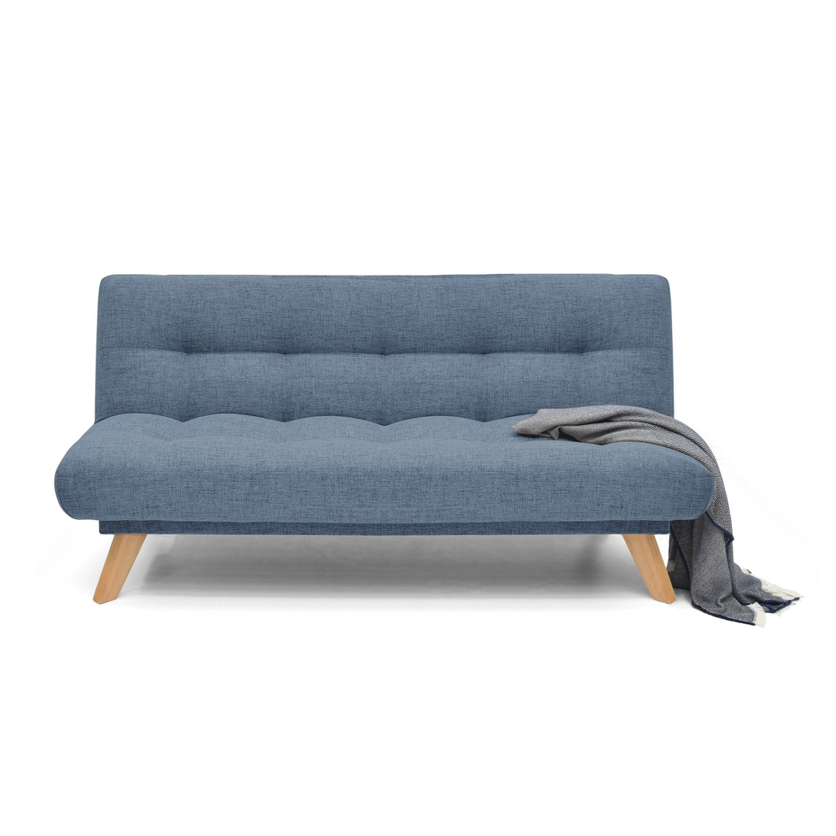 Sofá Cama Porto Índigo Dicosta y Matiz Natural 182x85cm de Tres Puestos Reclinable sin Apoya Brazos
