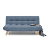 Sofá Cama Porto Índigo Dicosta y Matiz Natural 182x85cm de Tres Puestos Reclinable sin Apoya Brazos