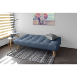 Sofá Cama Porto Índigo Dicosta y Matiz Natural 182x85cm de Tres Puestos Reclinable sin Apoya Brazos