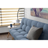 Sofá Cama Porto Índigo Dicosta y Matiz Natural 182x85cm de Tres Puestos Reclinable sin Apoya Brazos