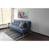 Sofá Cama Porto Índigo Dicosta y Matiz Natural 182x85cm de Tres Puestos Reclinable sin Apoya Brazos