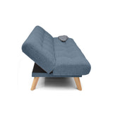 Sofá Cama Porto Índigo Dicosta y Matiz Natural 182x85cm de Tres Puestos Reclinable sin Apoya Brazos