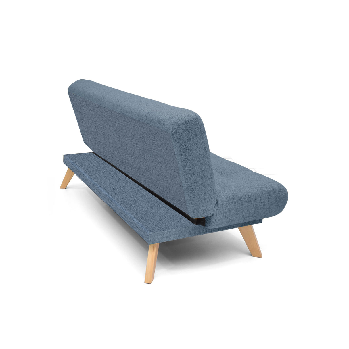 Sofá Cama Porto Índigo Dicosta y Matiz Natural 182x85cm de Tres Puestos Reclinable sin Apoya Brazos