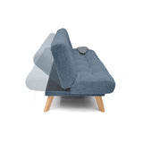 Sofá Cama Porto Índigo Dicosta y Matiz Natural 182x85cm de Tres Puestos Reclinable sin Apoya Brazos