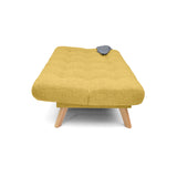 Sofá Cama Porto Mostaza Dicosta y Matiz Natural 182x85cm de Tres Puestos Reclinable sin Apoya Brazos
