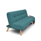 Sofá Cama Porto Petróleo Eureka y Matiz Natural 182x85cm de Tres Puestos Reclinable sin Apoya Brazos