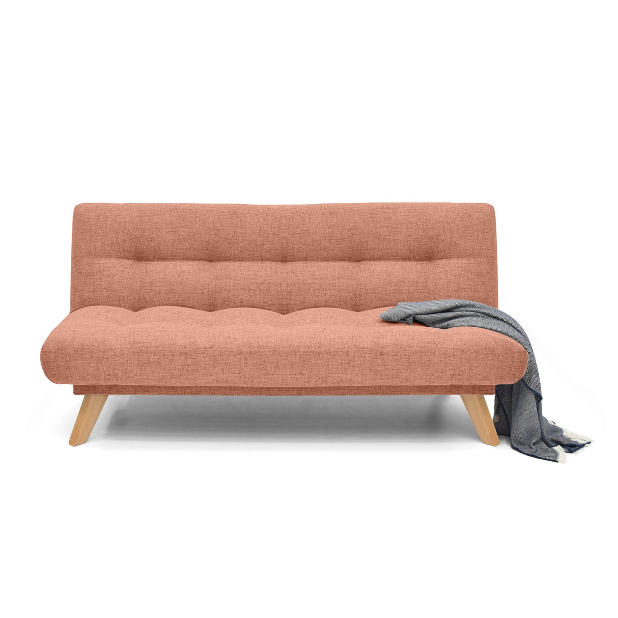 Sofá Cama Porto Salmón Dicosta y Matiz Natural 182x85cm de Tres Puestos Reclinable sin Apoya Brazos