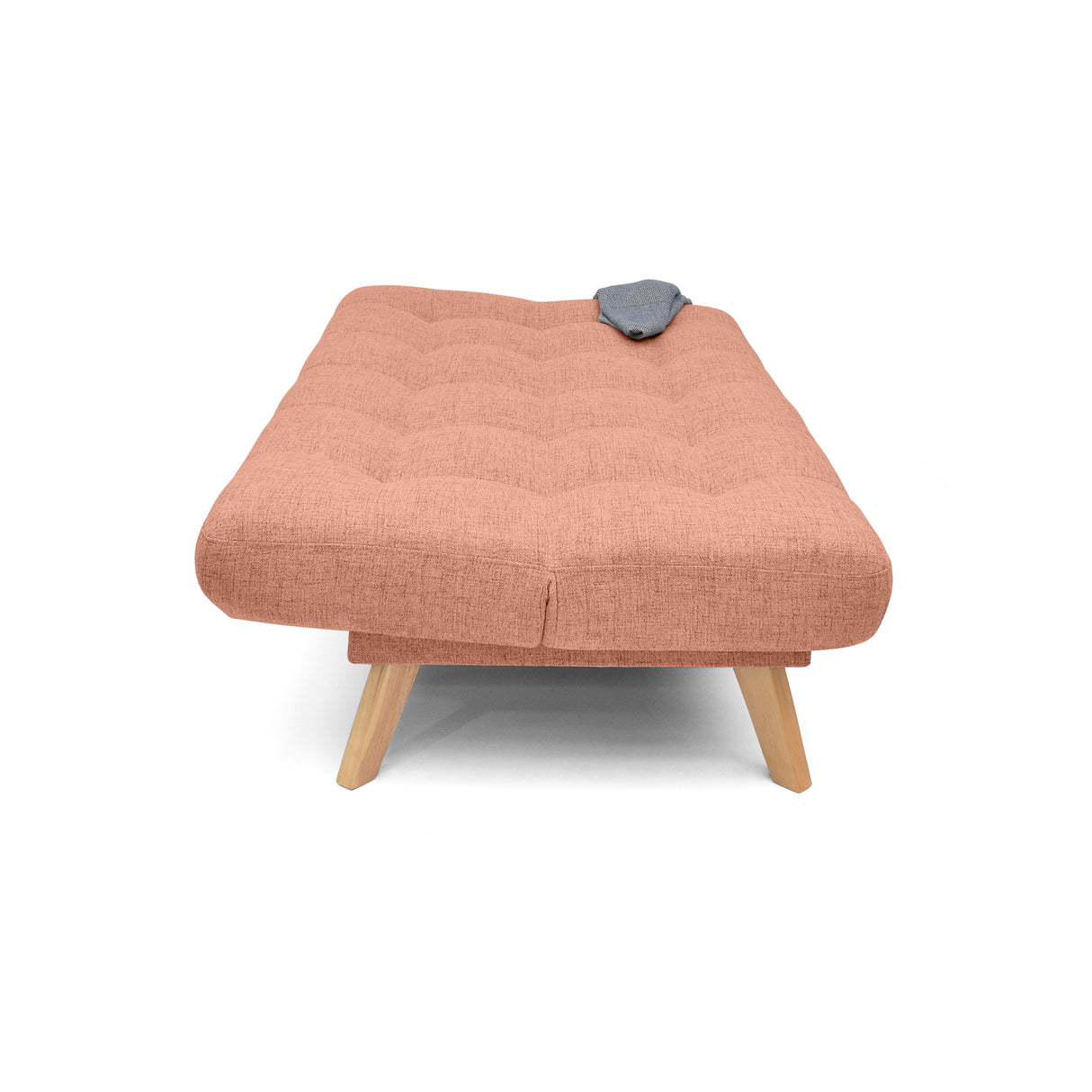 Sofá Cama Porto Salmón Dicosta y Matiz Natural 182x85cm de Tres Puestos Reclinable sin Apoya Brazos