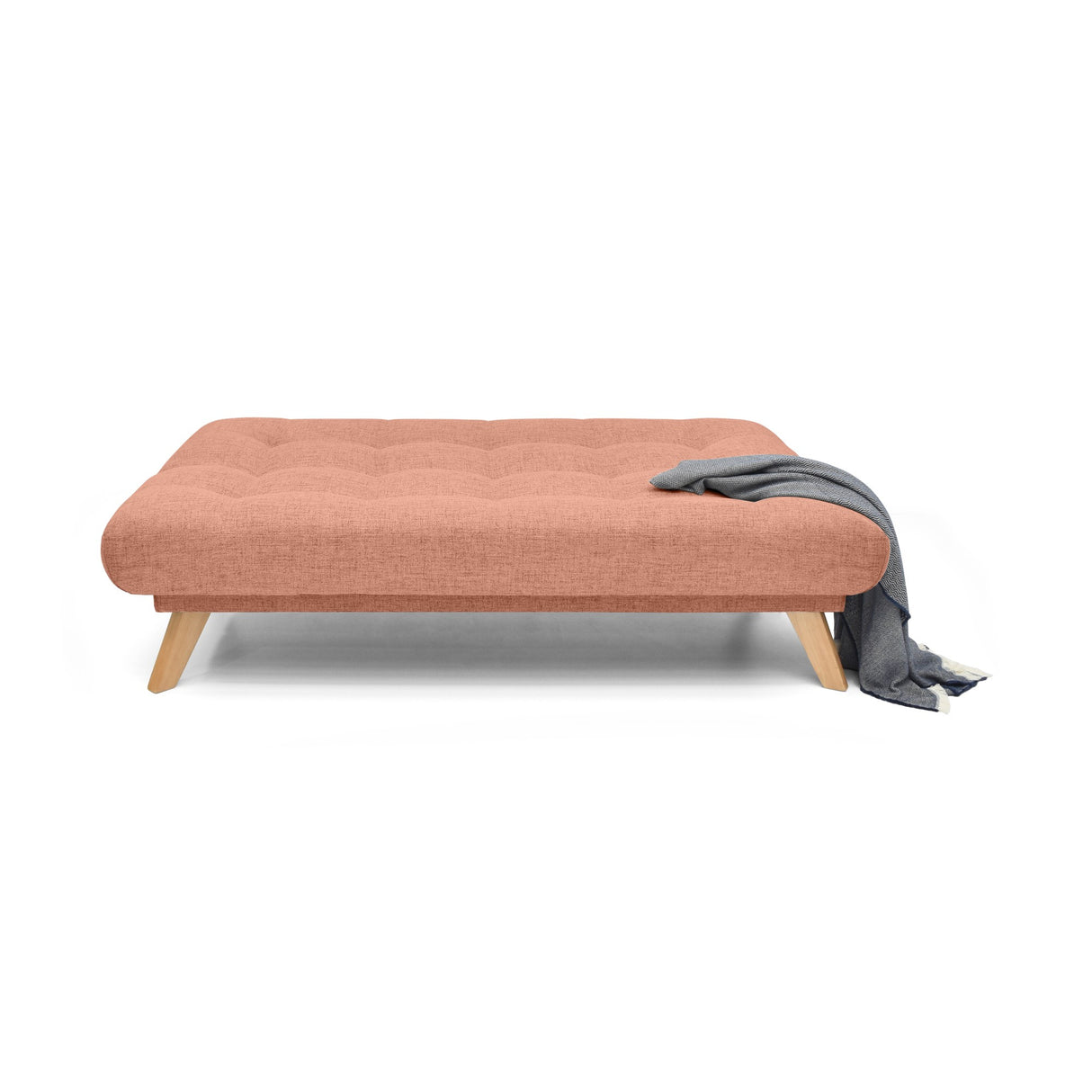 Sofá Cama Porto Salmón Dicosta y Matiz Natural 182x85cm de Tres Puestos Reclinable sin Apoya Brazos