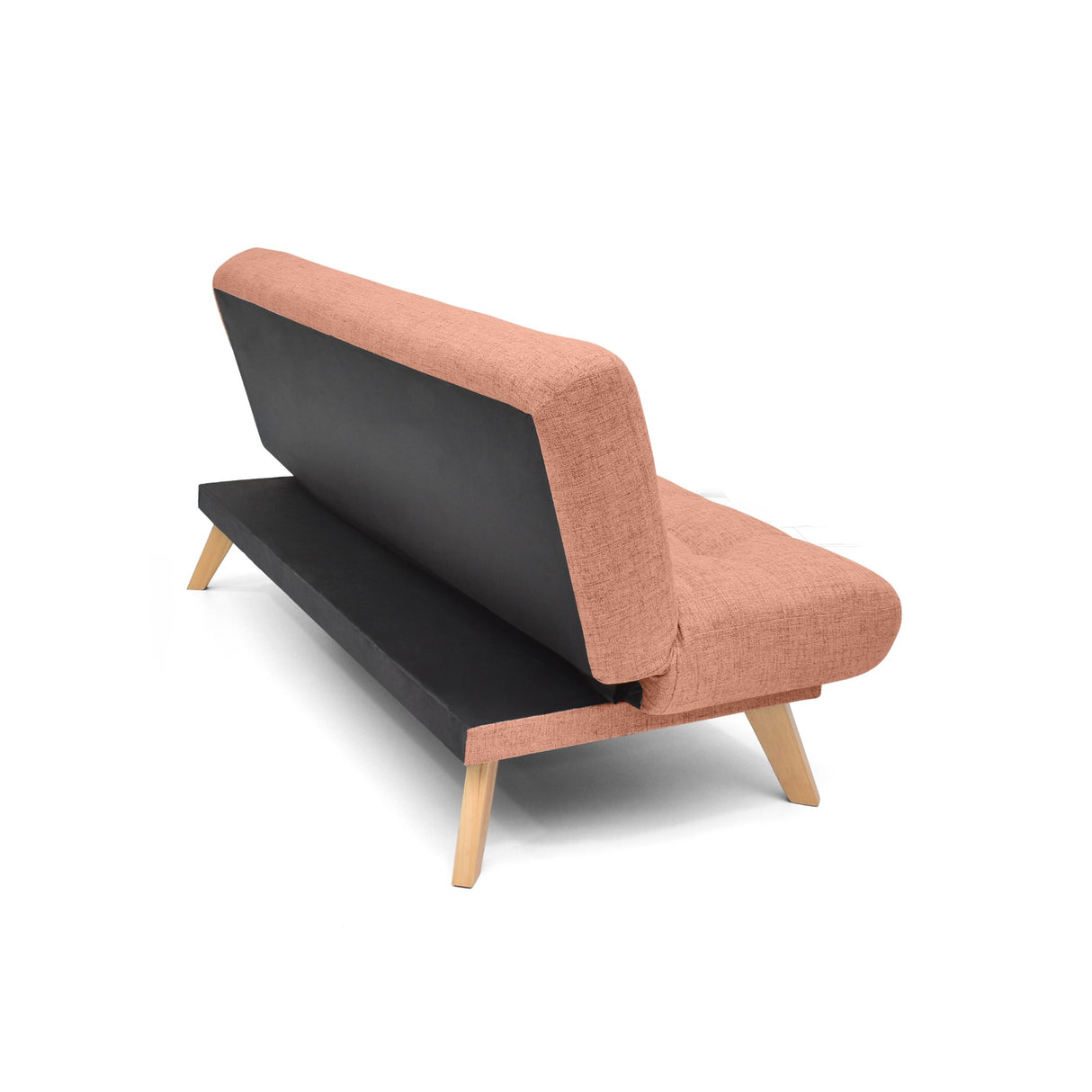 Sofá Cama Porto Salmón Dicosta y Matiz Natural 182x85cm de Tres Puestos Reclinable sin Apoya Brazos