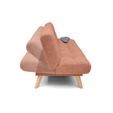 Sofá Cama Porto Salmón Dicosta y Matiz Natural 182x85cm de Tres Puestos Reclinable sin Apoya Brazos