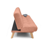 Sofá Cama Porto Salmón Dicosta y Matiz Natural 182x85cm de Tres Puestos Reclinable sin Apoya Brazos