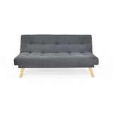 Sofá Cama Porto Gris Dorsey y Matiz Natural 182x85cm de Tres Puestos Reclinable sin Apoya Brazos
