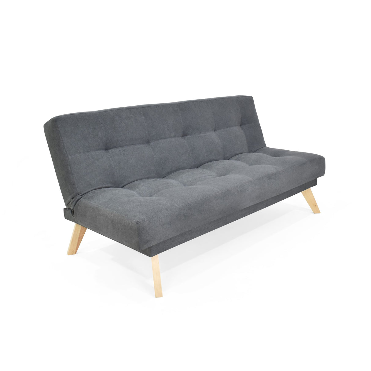 Sofá Cama Porto Gris Dorsey y Matiz Natural 182x85cm de Tres Puestos Reclinable sin Apoya Brazos