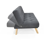 Sofá Cama Porto Gris Dorsey y Matiz Natural 182x85cm de Tres Puestos Reclinable sin Apoya Brazos