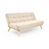 Sofá Cama Porto Beige Sky y Matiz Natural 182x85cm de Tres Puestos Reclinable sin Apoya Brazos