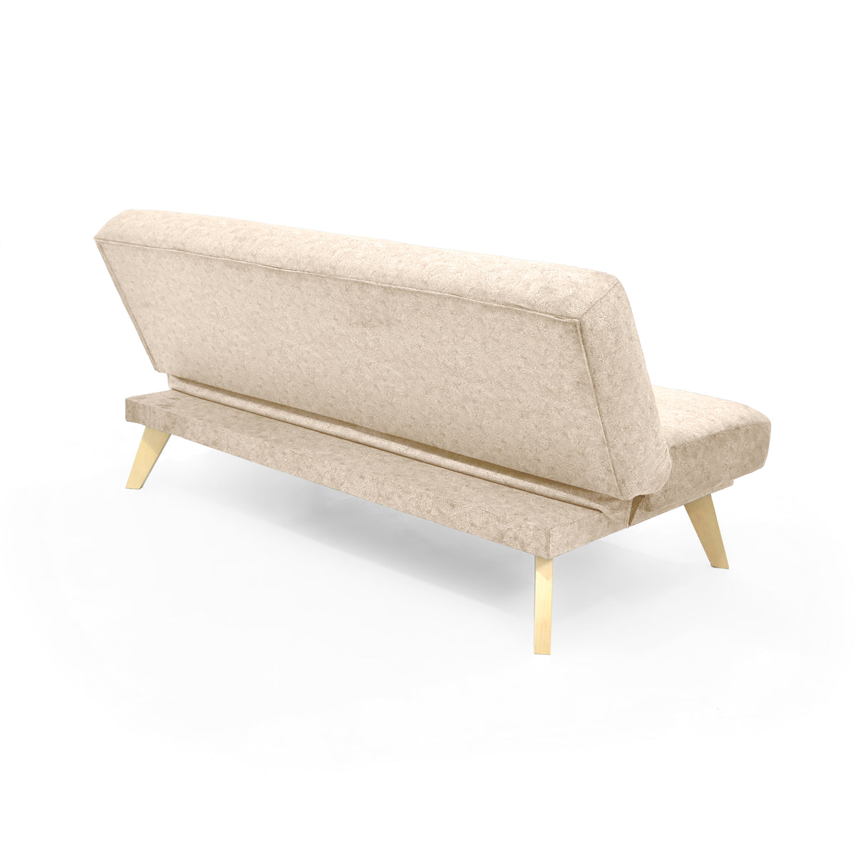 Sofá Cama Porto Beige Sky y Matiz Natural 182x85cm de Tres Puestos Reclinable sin Apoya Brazos