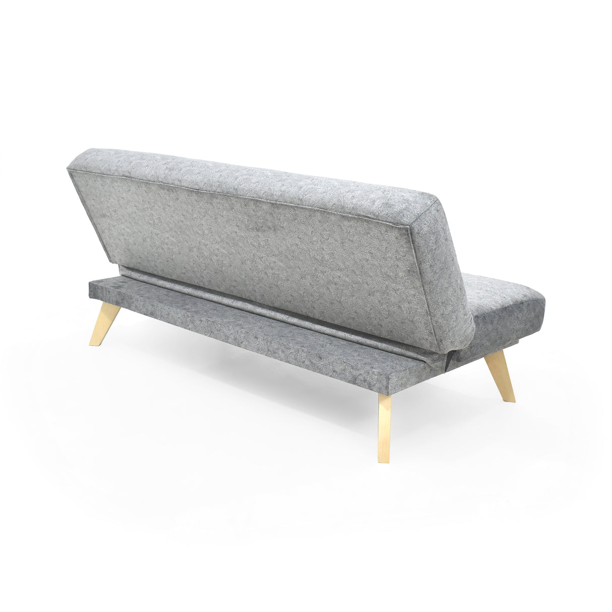 Sofá Cama Porto Gris Sky y Matiz Natural 182x85cm de Tres Puestos Reclinable sin Apoya Brazos