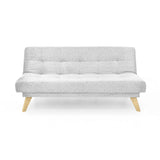 Sofá Cama Porto Plata Sky y Matiz Natural 182x85cm de Tres Puestos Reclinable sin Apoya Brazos