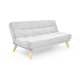 Sofá Cama Porto Plata Sky y Matiz Natural 182x85cm de Tres Puestos Reclinable sin Apoya Brazos
