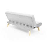 Sofá Cama Porto Plata Sky y Matiz Natural 182x85cm de Tres Puestos Reclinable sin Apoya Brazos