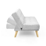Sofá Cama Porto Plata Sky y Matiz Natural 182x85cm de Tres Puestos Reclinable sin Apoya Brazos