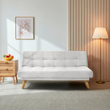 Sofá Cama Porto Plata Sky y Matiz Natural 182x85cm de Tres Puestos Reclinable sin Apoya Brazos