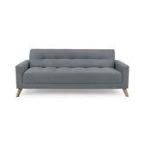 Sofá Cama Sahara Gris Denver y Matiz Caoba 206x82cm de Tres Puestos Reclinable con Apoya Brazos