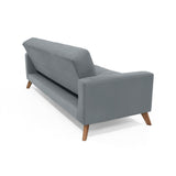 Sofá Cama Sahara Gris Denver y Matiz Caoba 206x82cm de Tres Puestos Reclinable con Apoya Brazos