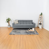 Sofá Cama Sahara Gris Denver y Matiz Caoba 206x82cm de Tres Puestos Reclinable con Apoya Brazos