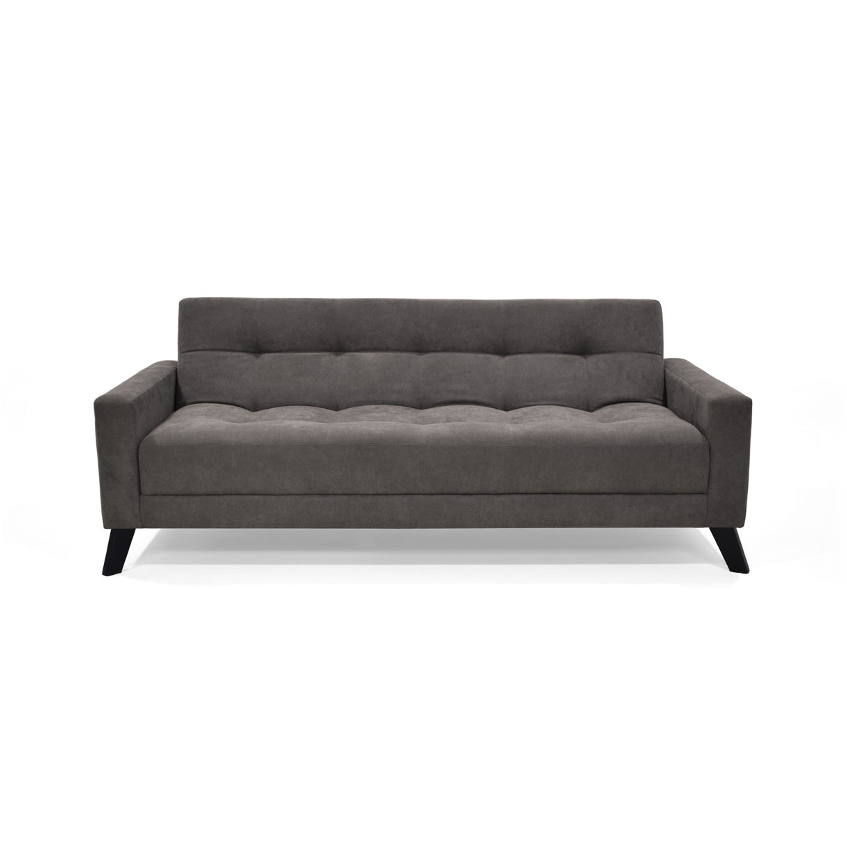 Sofá Cama Sahara Gris Dorsey y Matiz Negro 206x82cm de Tres Puestos Reclinable con Apoya Brazos