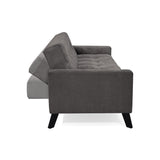 Sofá Cama Sahara Gris Dorsey y Matiz Negro 206x82cm de Tres Puestos Reclinable con Apoya Brazos