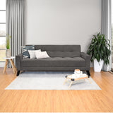 Sofá Cama Sahara Gris Dorsey y Matiz Negro 206x82cm de Tres Puestos Reclinable con Apoya Brazos