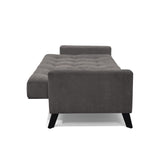 Sofá Cama Sahara Gris Dorsey y Matiz Negro 206x82cm de Tres Puestos Reclinable con Apoya Brazos