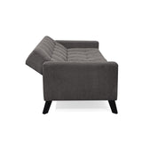Sofá Cama Sahara Gris Dorsey y Matiz Negro 206x82cm de Tres Puestos Reclinable con Apoya Brazos