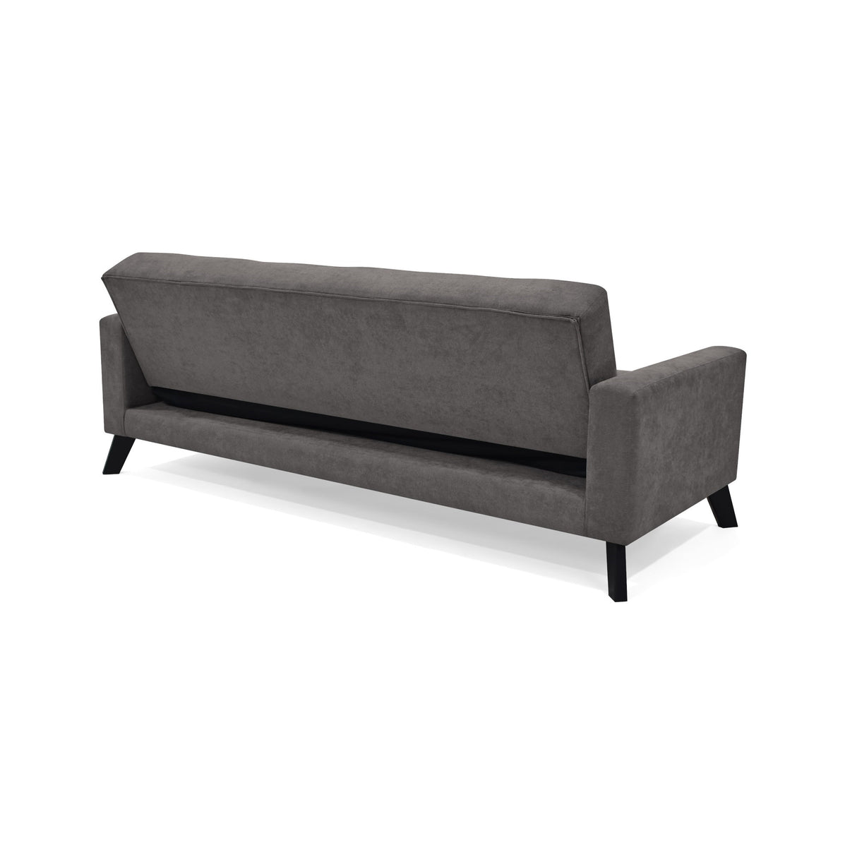 Sofá Cama Sahara Gris Dorsey y Matiz Negro 206x82cm de Tres Puestos Reclinable con Apoya Brazos