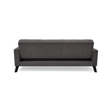 Sofá Cama Sahara Gris Dorsey y Matiz Negro 206x82cm de Tres Puestos Reclinable con Apoya Brazos