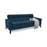 Sofá Cama Sahara Índigo Dorsey y Matiz Negro 206x82cm de Tres Puestos Reclinable con Apoya Brazos