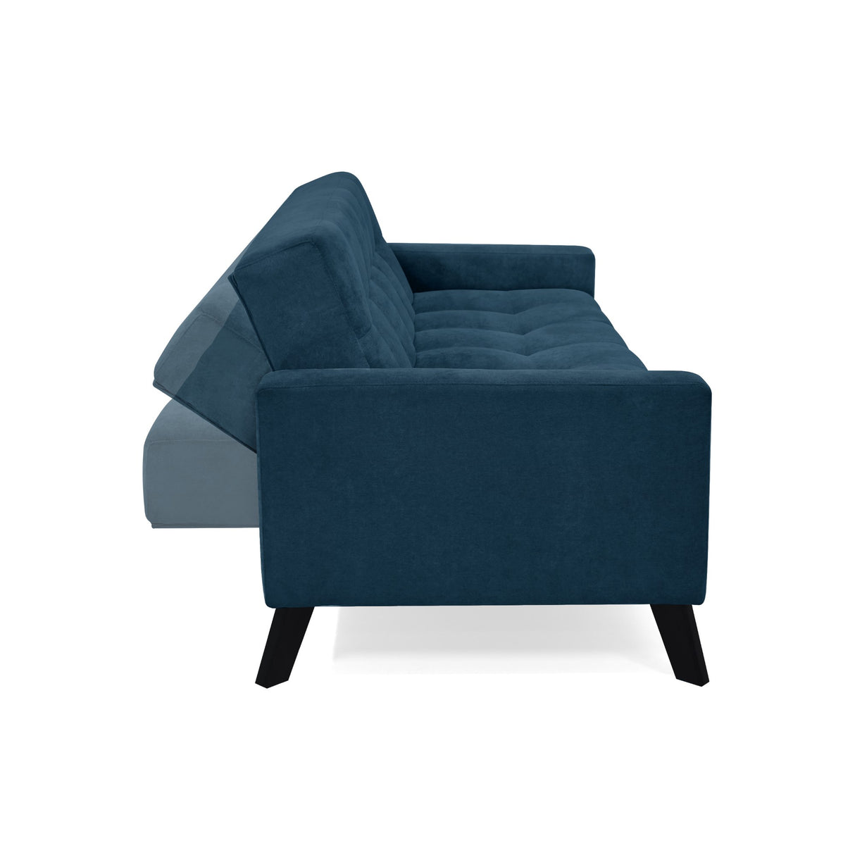 Sofá Cama Sahara Índigo Dorsey y Matiz Negro 206x82cm de Tres Puestos Reclinable con Apoya Brazos